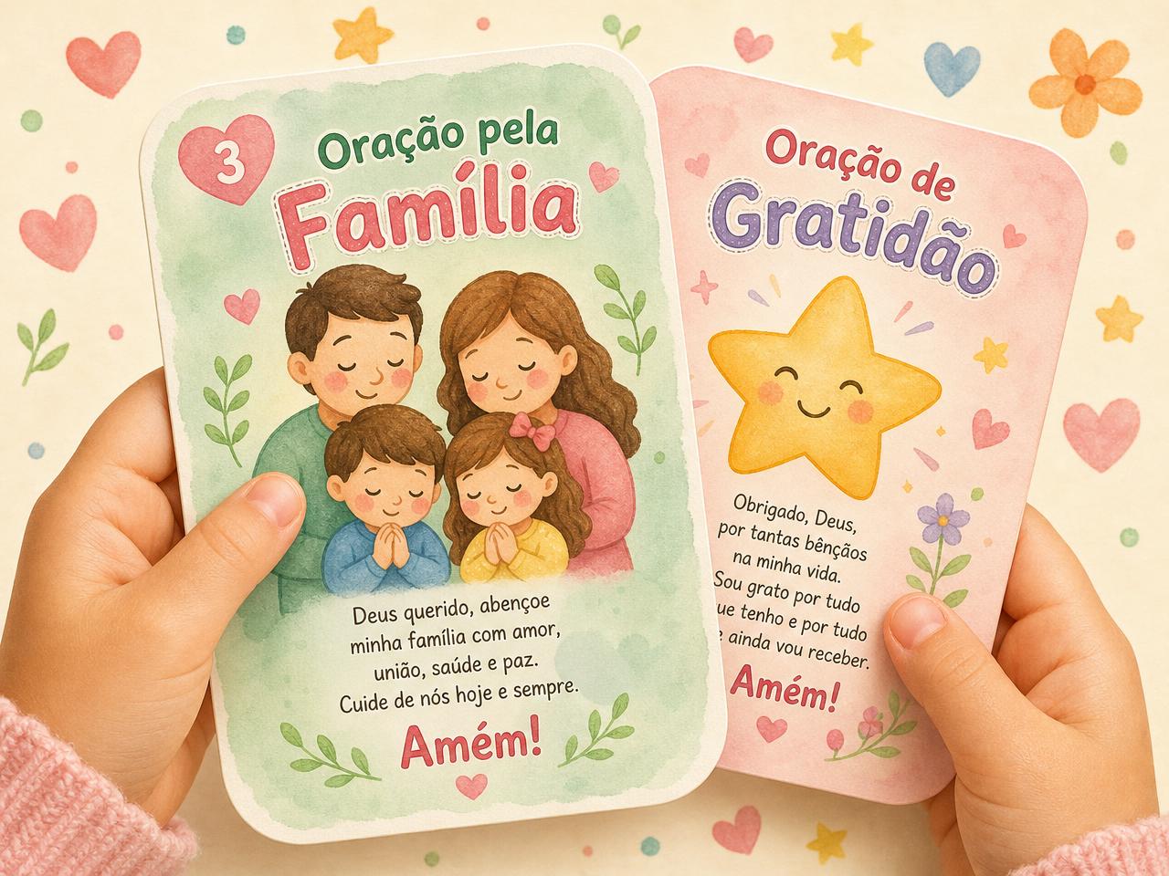 Niña sacando una tarjeta ilustrada de un bote